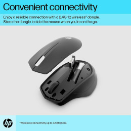 HP 280 Silent Click Wireless Mouse Battery Life Ergonomics Compatible with Mac, Windows PC, MacBook