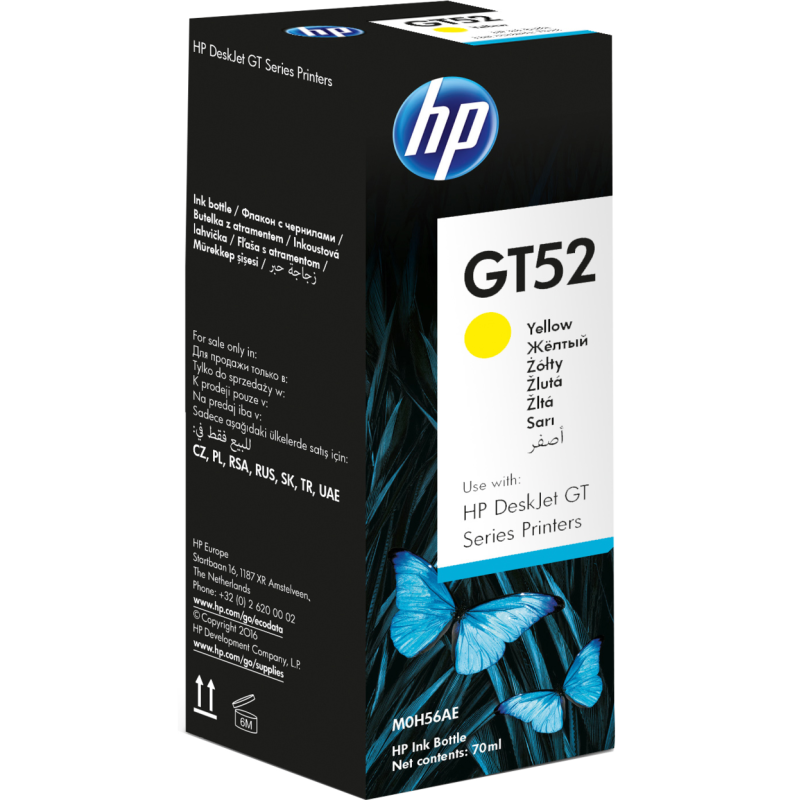 HP GT52 YELLOW ORIGINAL INK BOTTLE