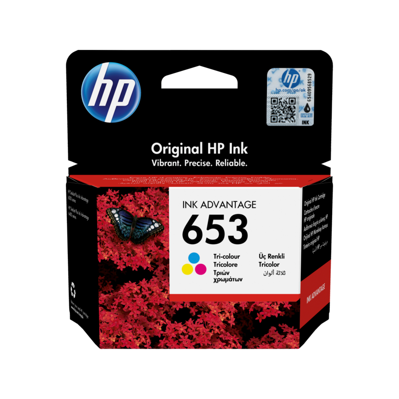HP 653 TRI-COLOR ORIGINAL INK ADVANTAGE CARTRIDGE