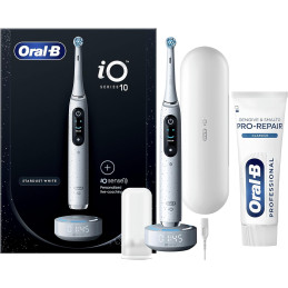 Oral-B iO 10 Rechargeable Electric Toothbrush White, 1 Head, 1 Rechargeable Travel Case, 1 iO Sense Charger