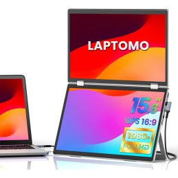 Laptop Screen Foldable Portable 15.6 Inch Dual Monitor Laptop,Triple Monitor (wins/mac) 1080p fhd