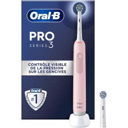 Oral-B Pro Series 3 Electric Toothbrush, Pink, 1 3D Cleaning Brush, Removes Dental Plaque