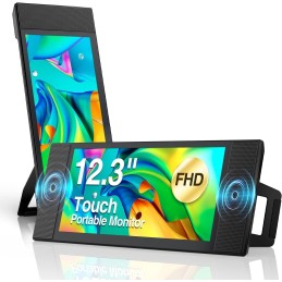 Mobile Monitor Touch Panel 12.3 Inches FHD 16:7 Aspect Ratio, 172° IPS Viewing Angle, 60 Hz, 10 Point Touch, Dual Speakers
