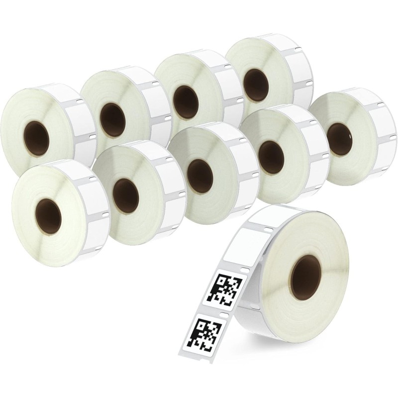 BETCKEY - 10 Rolls S0929120 Self Adhesive Labels Compatible with DYMO, 25mm x 25mm, 7500