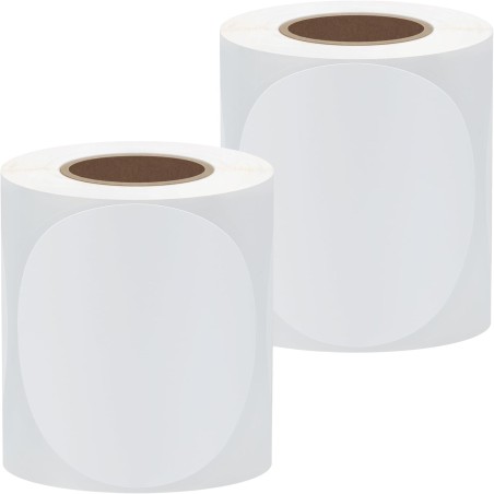 Thermal Label Stickers, 2.0 x 2.0 inches (50 x 50 mm), Round Shape, 300 Sheets in 2 Rolls, Compatible with Phomemo M110